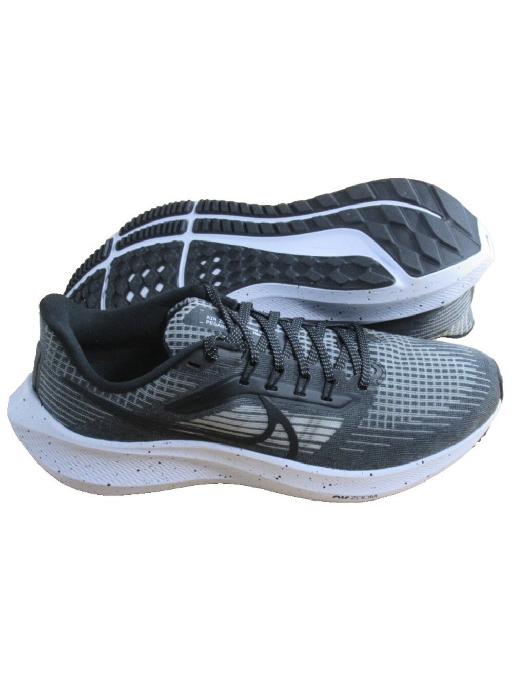 Women's Nike Air Zoom Pegasus 39 Running Shoes Black Smoke Grey White Size 7.5 - Picture 2 of 7